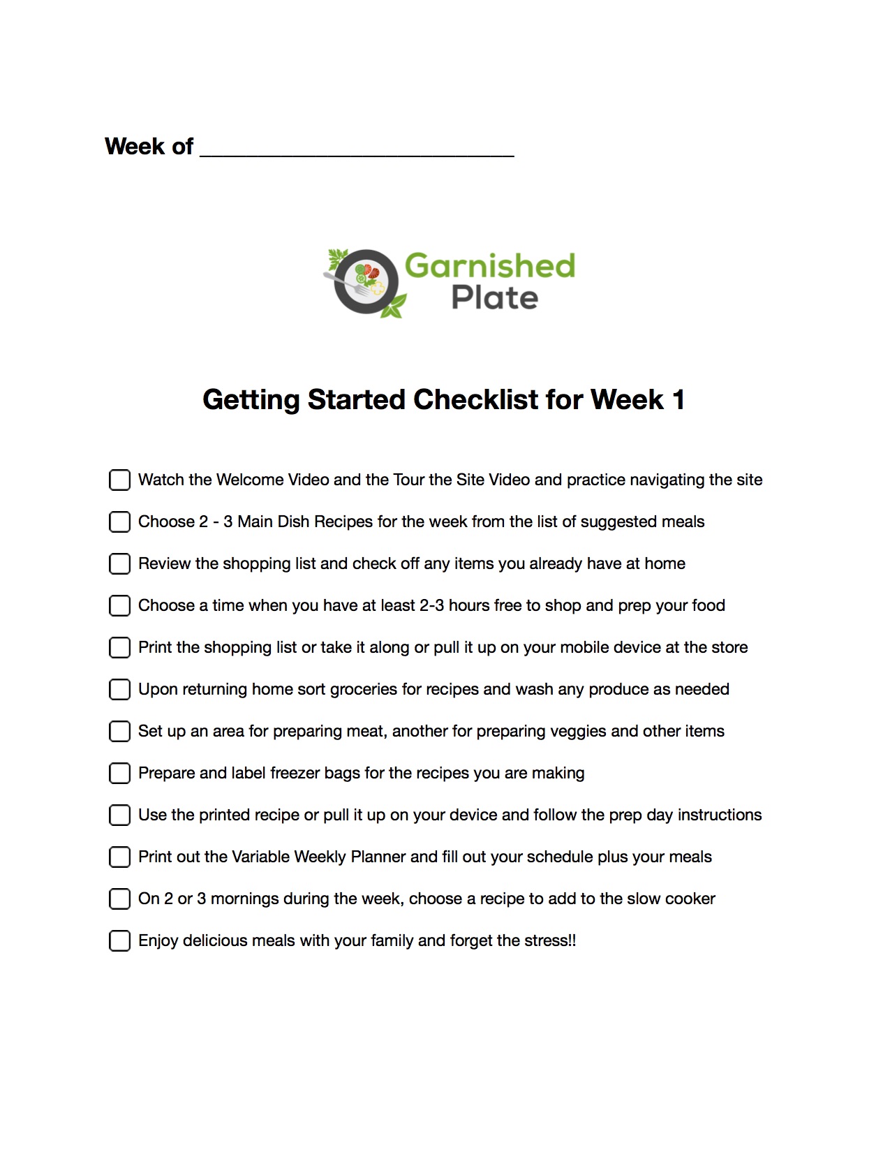 Getting Started Checklist