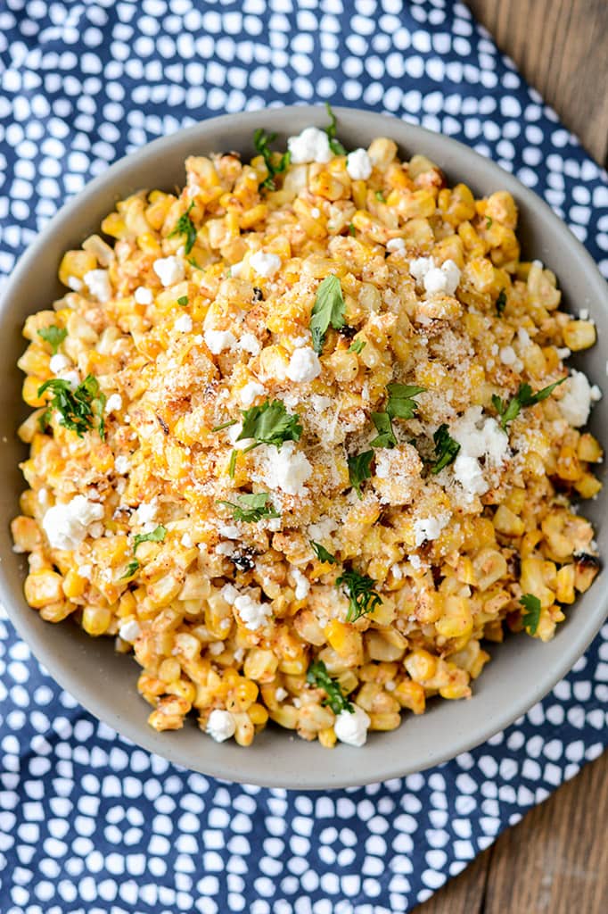 Mexican Street Corn Salad - Garnished Plate