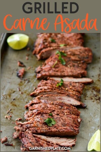 How to make Carne Asada on the Grill - Garnished Plate