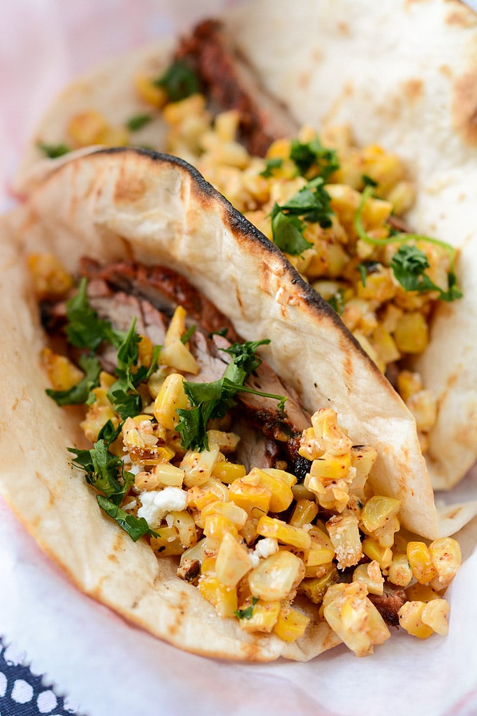 Grilled Carne Asada Tacos close up photo