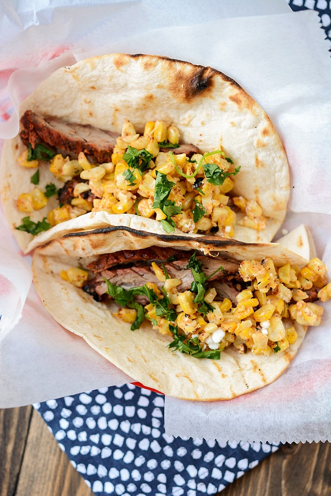 Two grilled Carne Asada Tacos