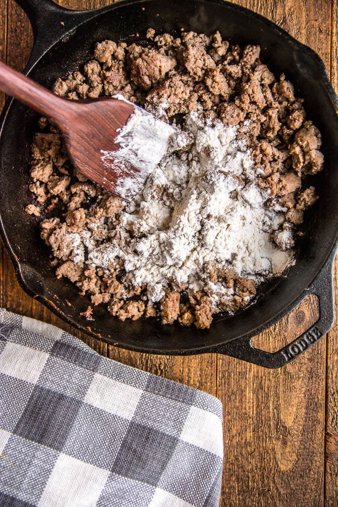 Skillet Biscuits and Gravy Casserole