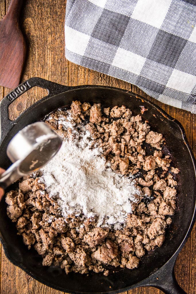 Skillet Biscuits and Gravy Casserole