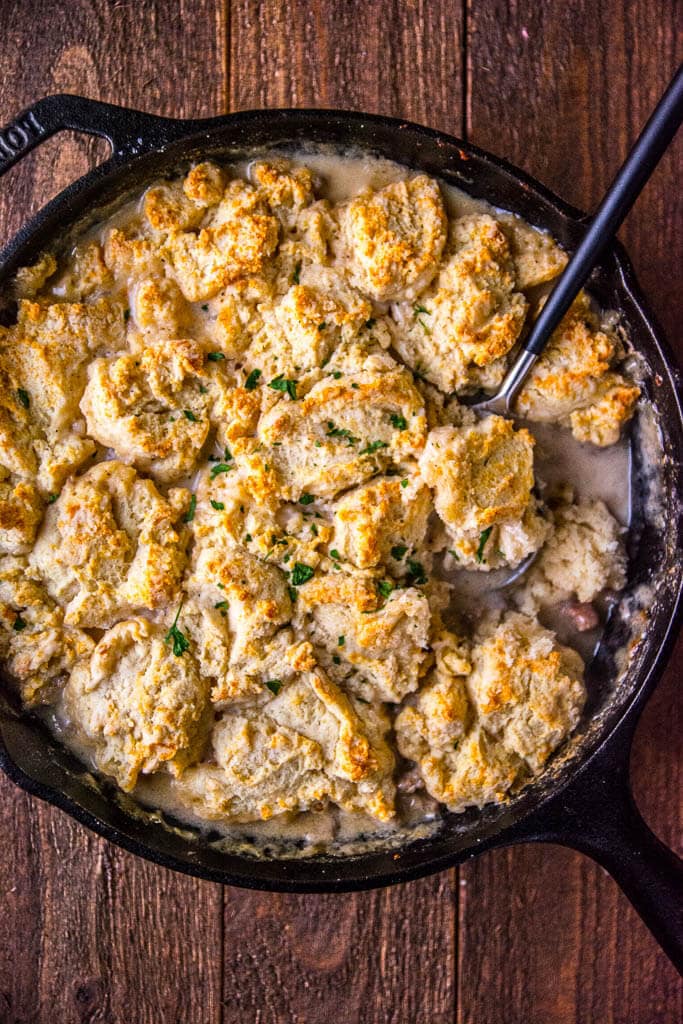 Skillet Biscuits and Gravy Casserole