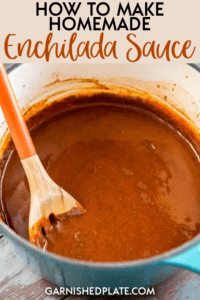 Forget the canned stuff! Let me show you how to make homemade enchilada sauce that will knock your socks off and it only takes minutes! Make ahead a batch for quick weeknight meals! #homemade #enchiladasauce