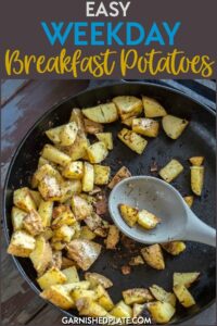 One of my favorite meal prep recipes is breakfast potatoes! Breakfast potatoes are the ultimate filling breakfast and perfect to serve with eggs or other favorite breakfast foods! #easy #breakfast #potatoes