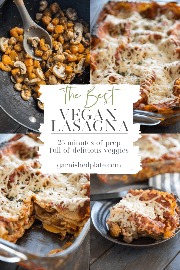 The Best Vegan Lasagna - Garnished Plate