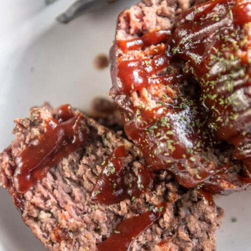 Easy Gluten Free Meatloaf - Garnished Plate