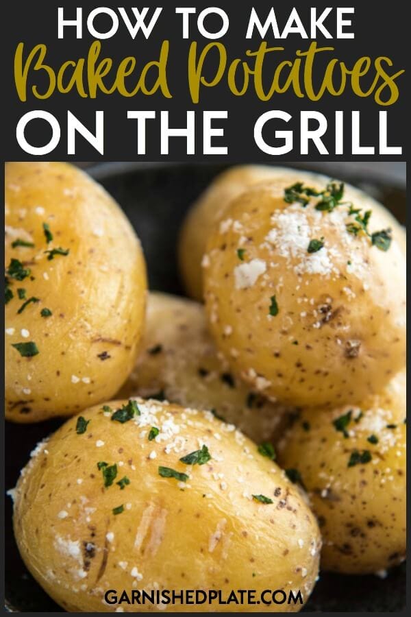 If you've ever wondered how to make a baked potato on the grill, I'm going to show you how simple and time-saving it can be! #grill #grillrecipe #potato #potatorecipe #bakedpotato #sidedish