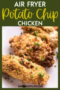Think a crispy juicy chicken breast is a lot of work? Not when it only takes 3 simple ingredients and an air fryer!! This chicken is likely to become a new family favorite because it's so tasty and so easy! #airfryer #chickenrecipe 