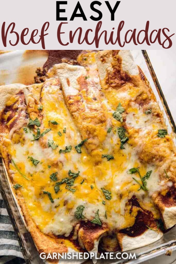 Are easy 5 ingredient meals that taste amazing your thing? Then you are in luck! These simple Easy Beef Enchiladas come together in minutes with a few surprising ingredients for a delicious dinner in under 30 minutes!  #enchiladas #beefenchiladas  #30minutemeal