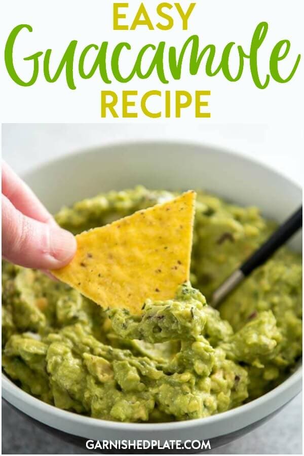 Easy Guacamole Recipe - Garnished Plate