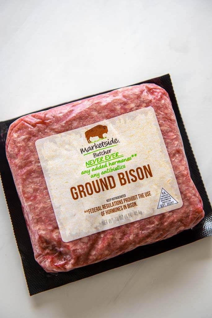 package of ground bison to use for healthy chili