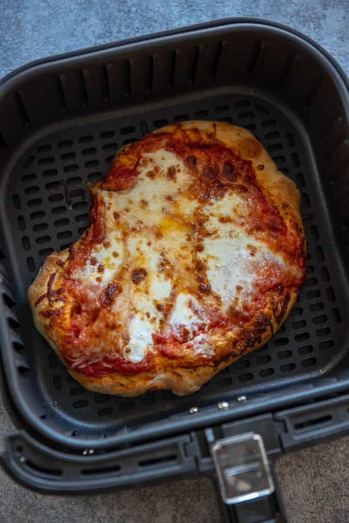 margherita pizza in air fryer basket