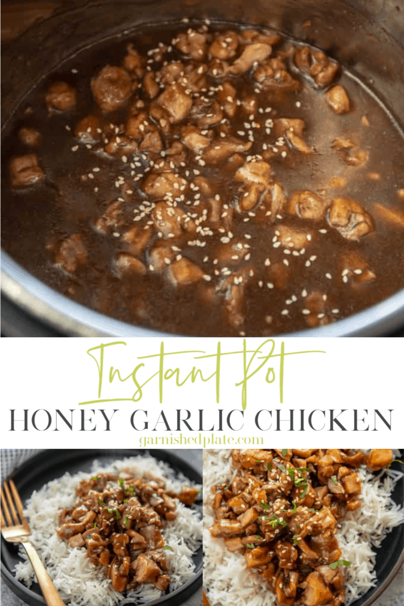 Instant Pot Honey Garlic Chicken - Garnished Plate
