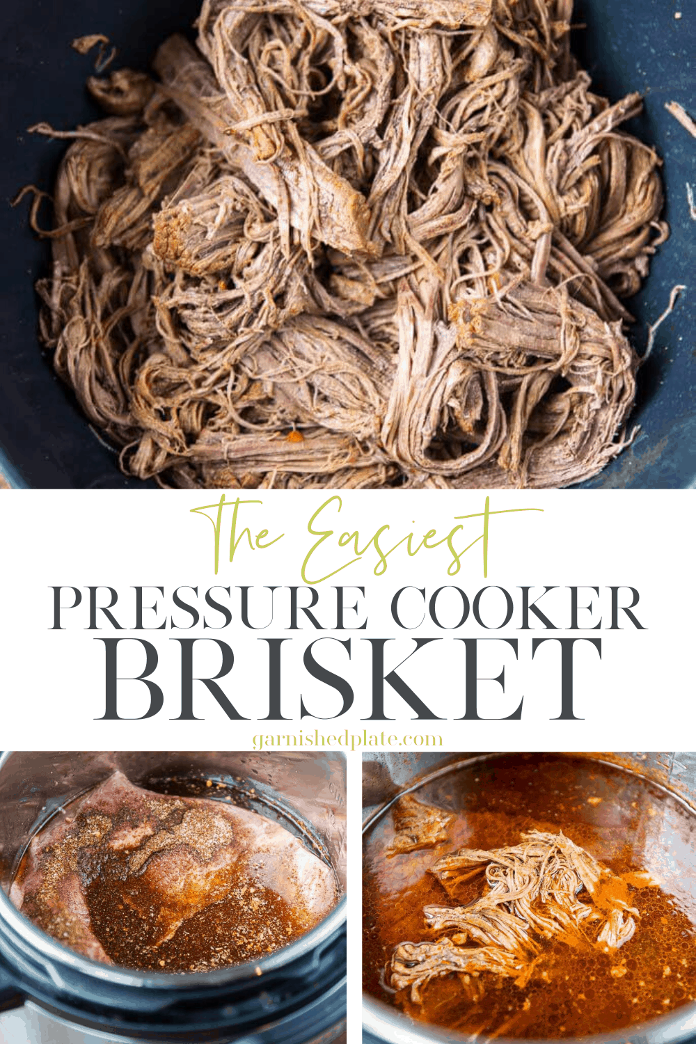 The Easiest Pressure Cooker Brisket - Garnished Plate