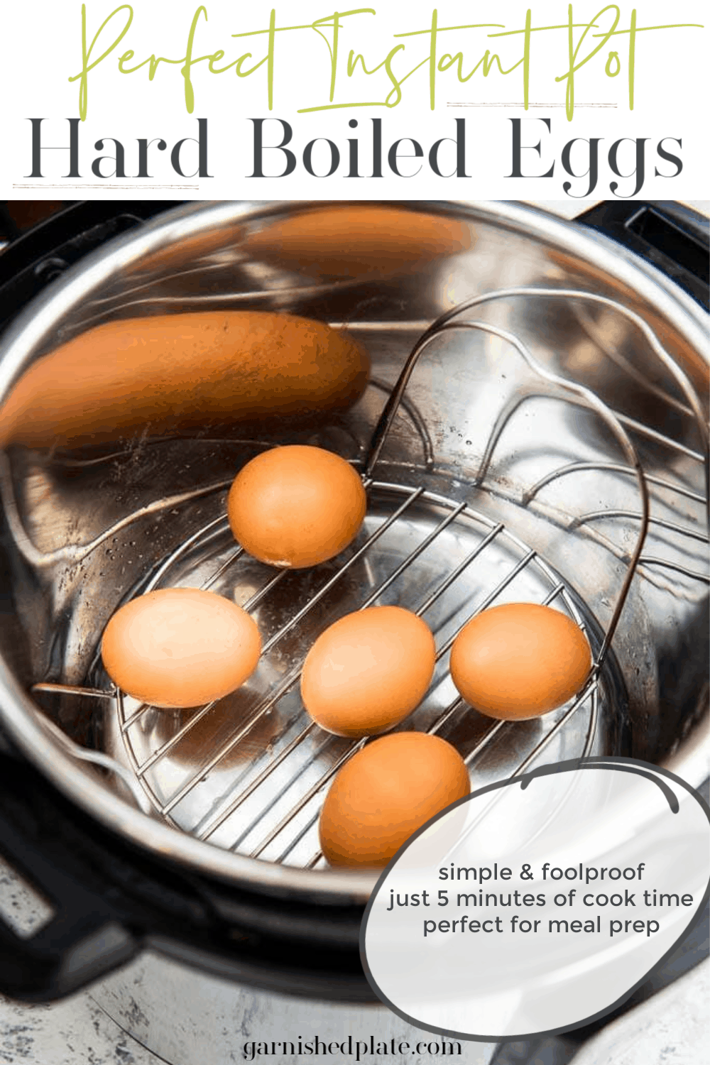 Perfect Instant Pot Hard Boiled Eggs Garnished Plate
