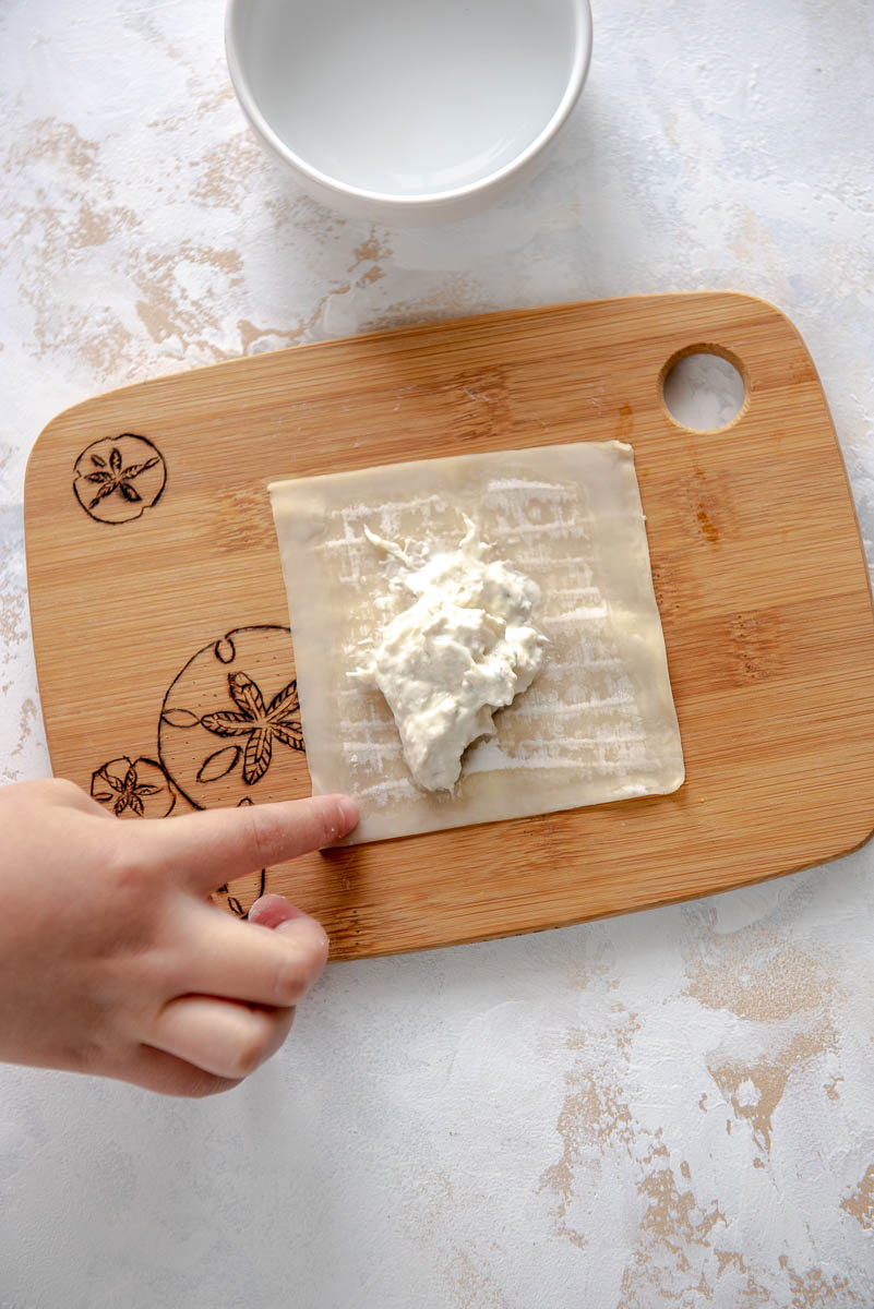 How to make Crab Rangoon in the Air Fryer  Garnished Plate