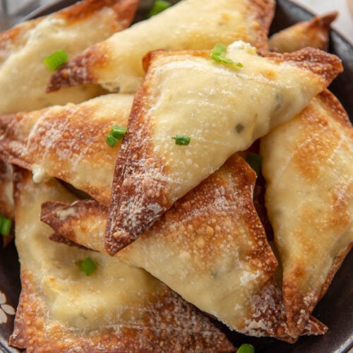 How to make Crab Rangoon in the Air Fryer  Garnished Plate