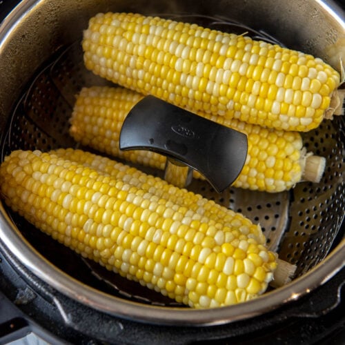 Instant Pot Corn on the Cob - Garnished Plate