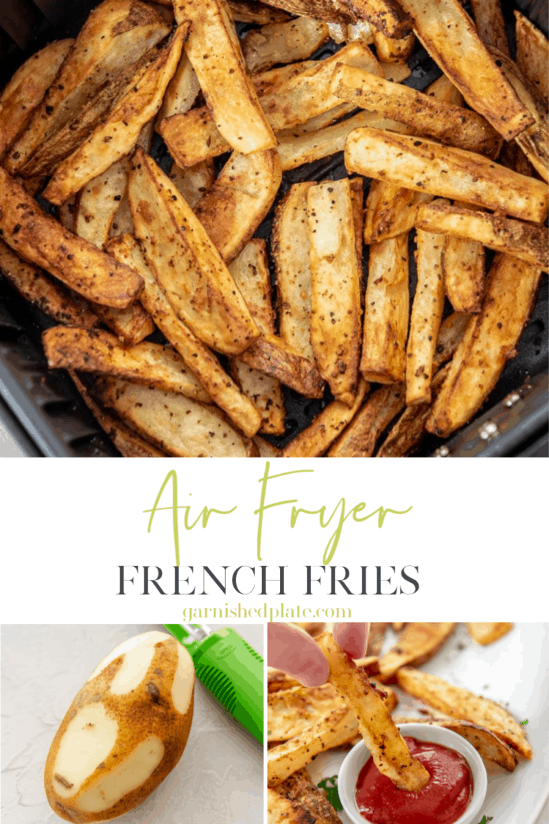 Air Fryer French Fries - Garnished Plate