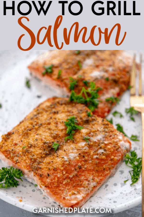 How To Grill Salmon - Garnished Plate