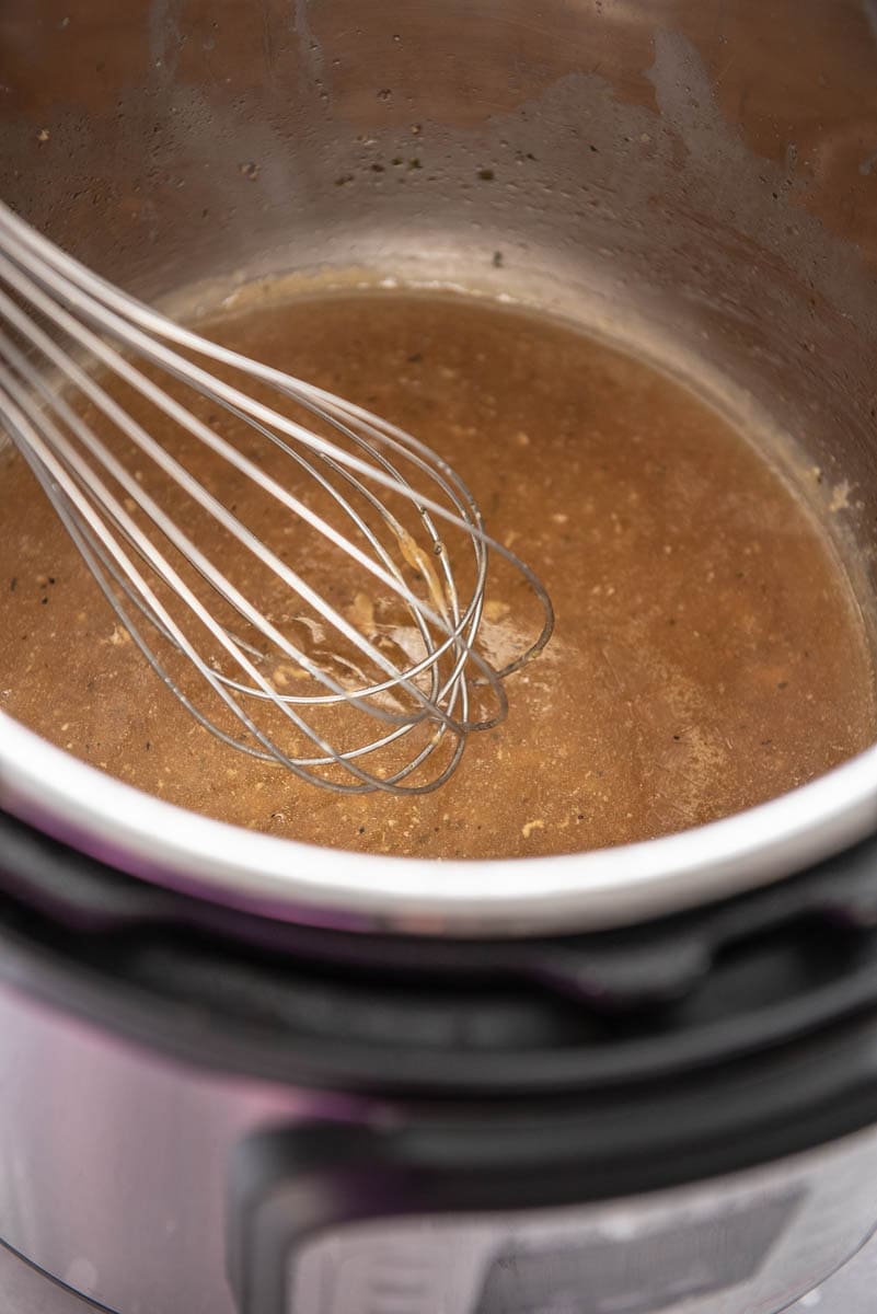 whisking cornstarch into broth in instant pot for gravy