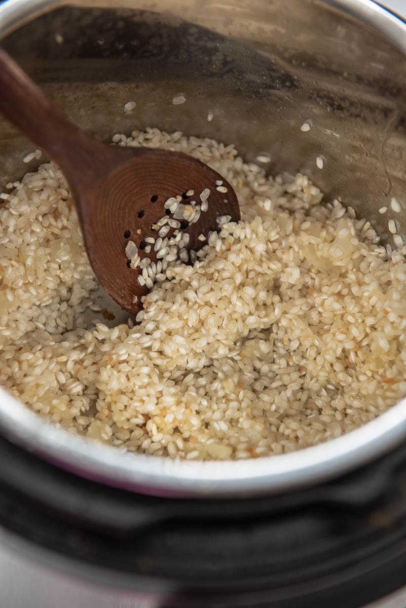browning rice in instant pot for risotto