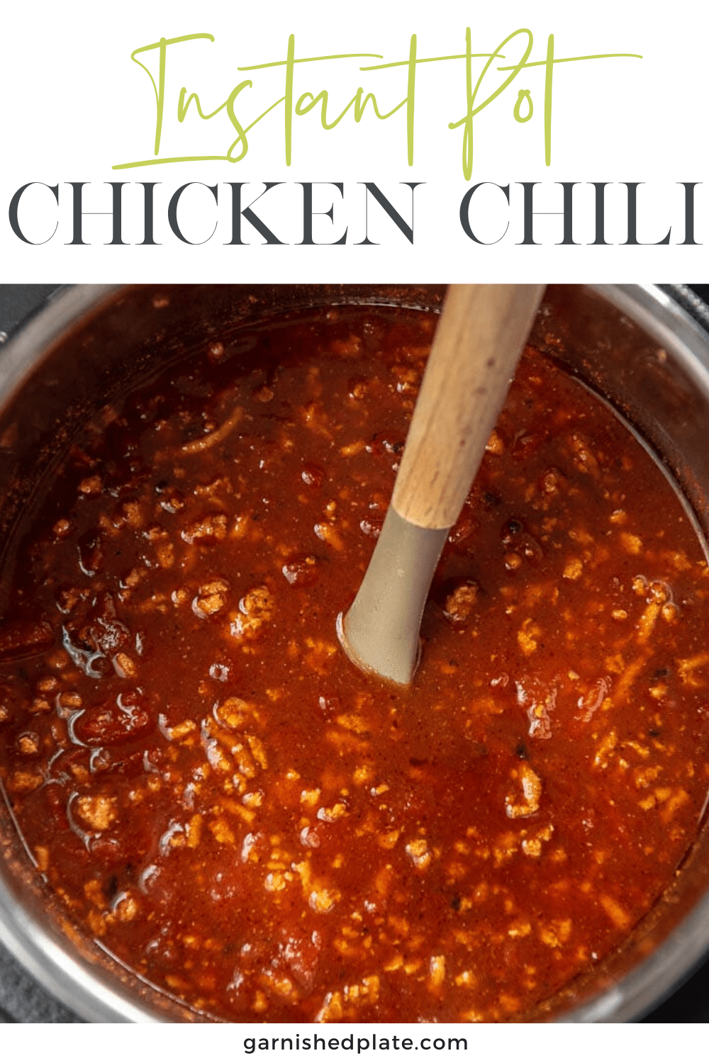 Instant Pot Chicken Chili Garnished Plate