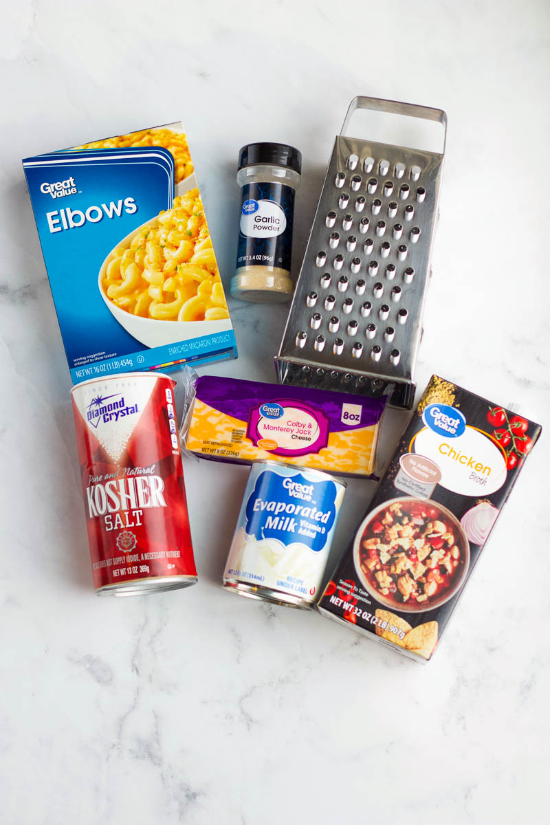 6 ingredients to make instant pot Mac and cheese