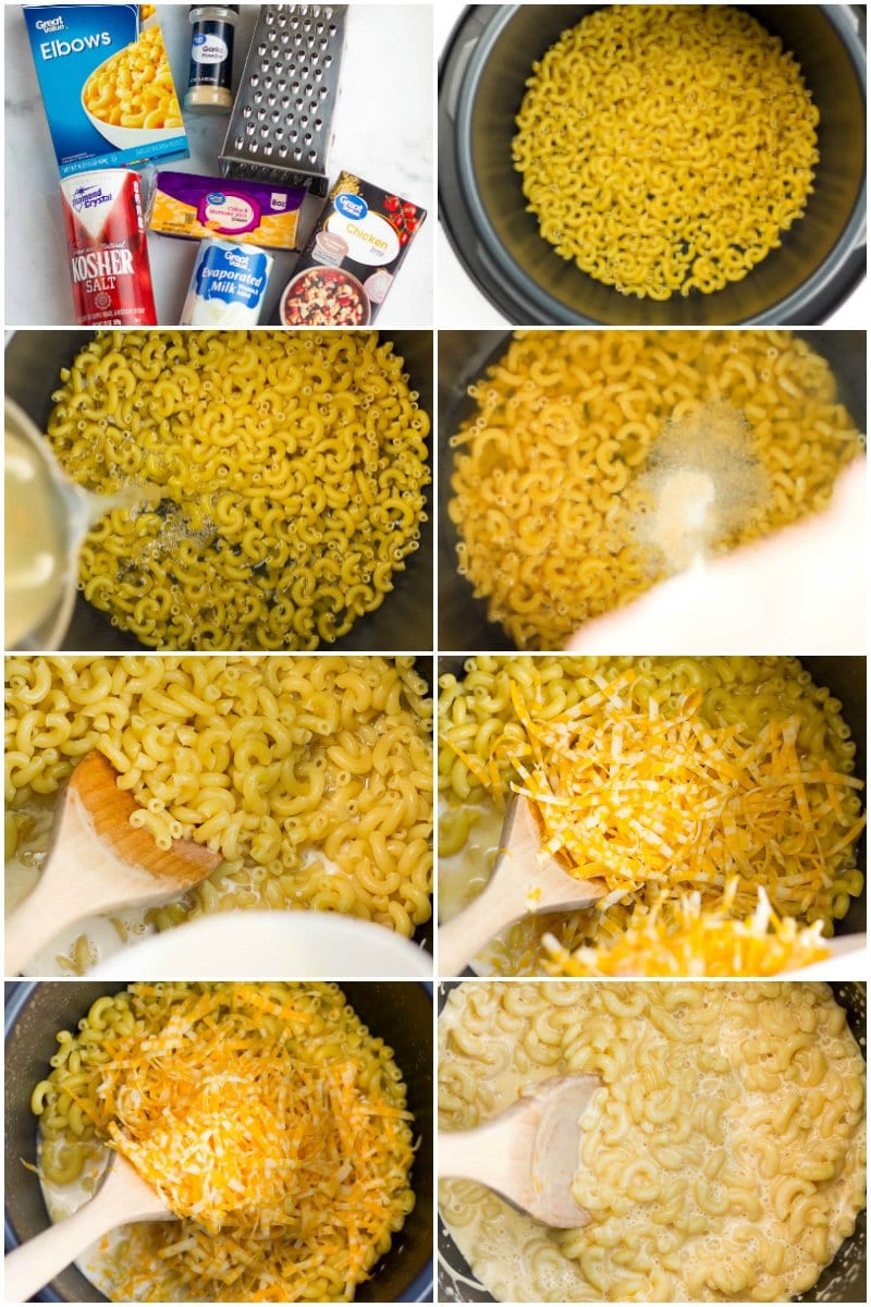 step by step making Mac and cheese 