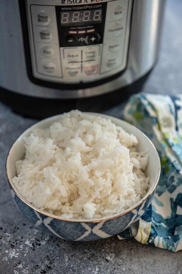 Instant Pot Jasmine Rice Garnished Plate