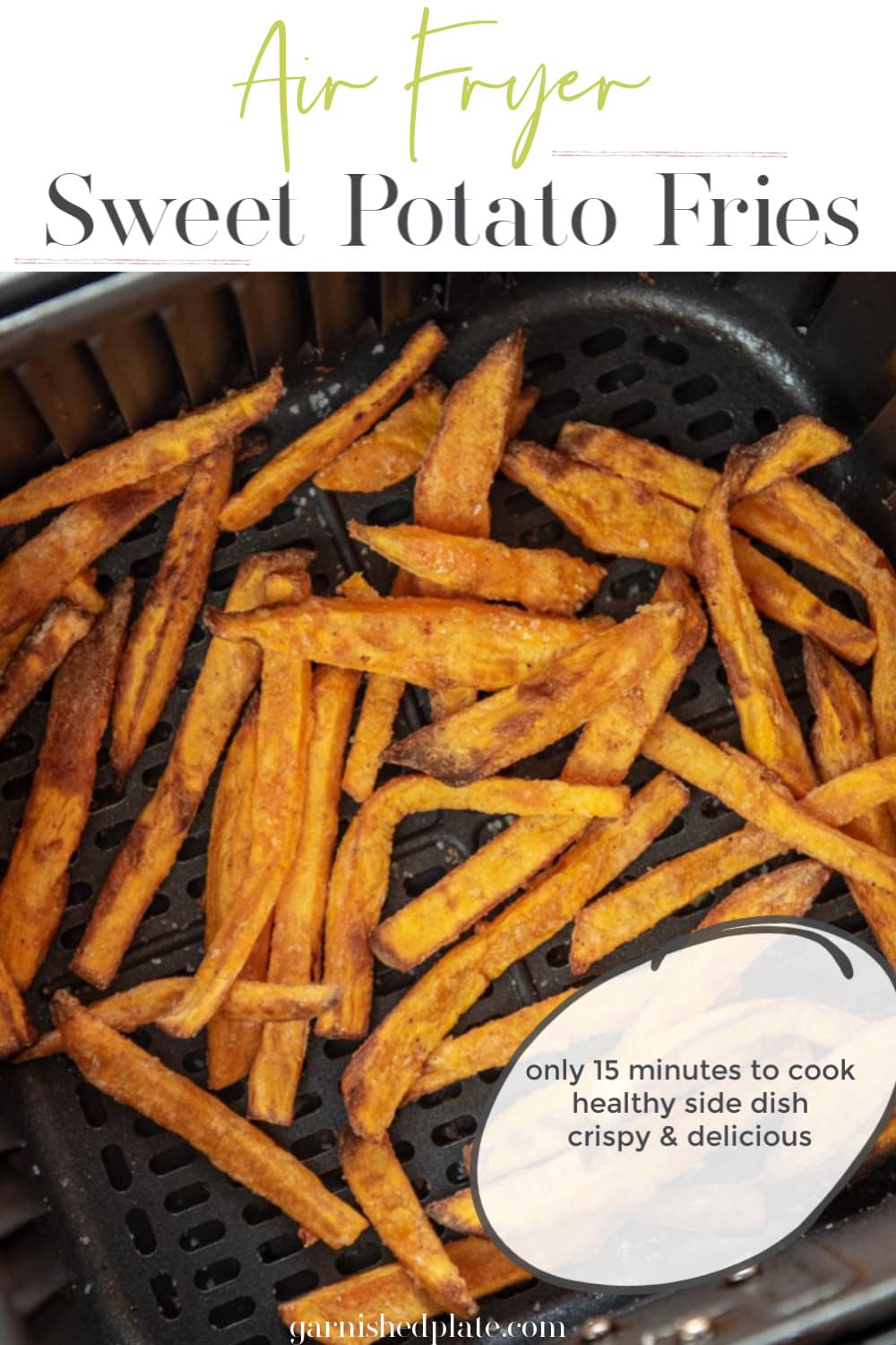 Air Fryer Sweet Potato Fries - Garnished Plate