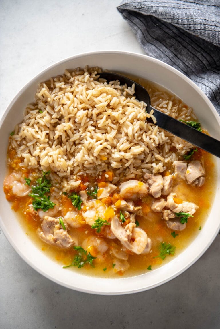 Instant Pot Gumbo - Garnished Plate