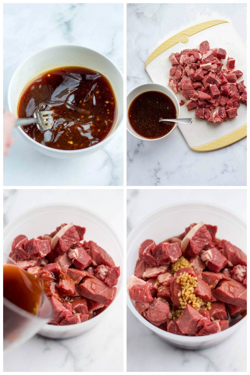 step by step prep ahead process for instant pot Mongolian beef