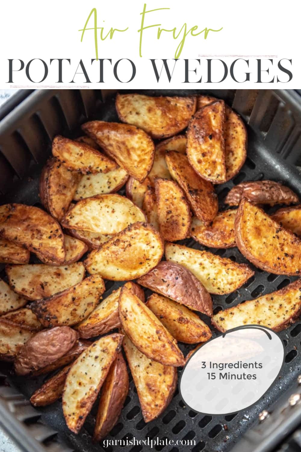 Air Fryer Potato Wedges - Garnished Plate