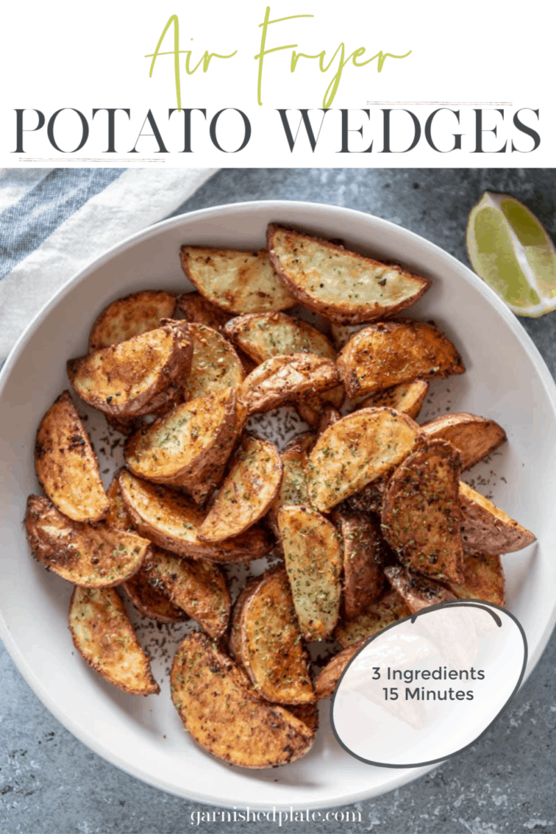 Air Fryer Potato Wedges - Garnished Plate