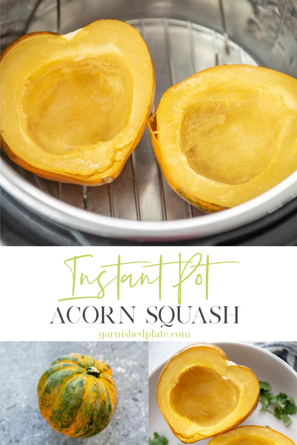 Instant Pot Acorn Squash - Garnished Plate