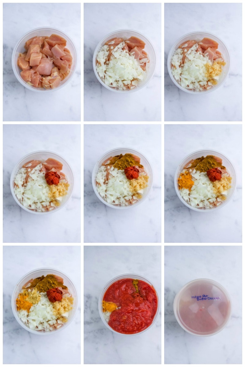 step by step ingredients for instant pot butter chicken