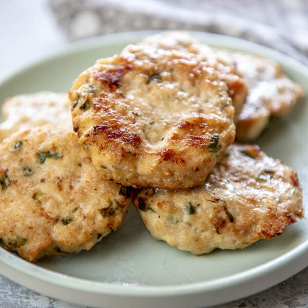 Air Fryer Sausage Patties - Garnished Plate