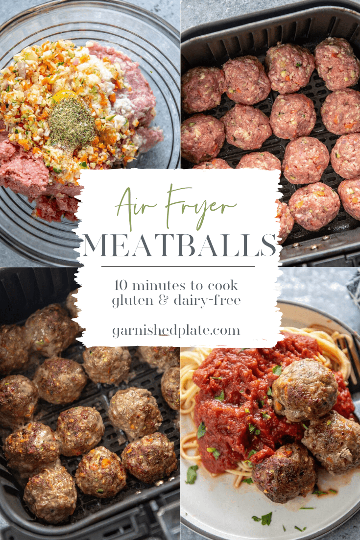 Air Fryer Meatballs - Garnished Plate