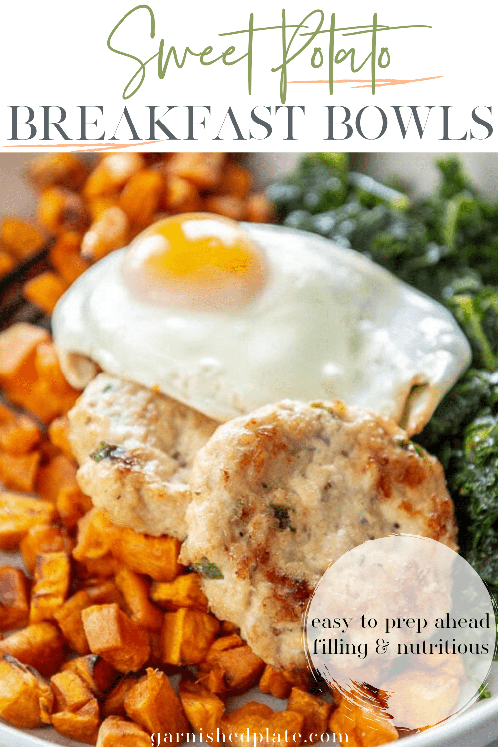Sweet Potato Breakfast Bowls - Garnished Plate