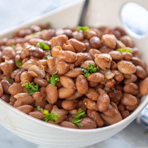 Instant Pot Pinto Beans - Garnished Plate