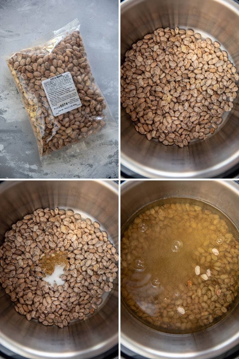 process of making pinto beans in Instant Pot