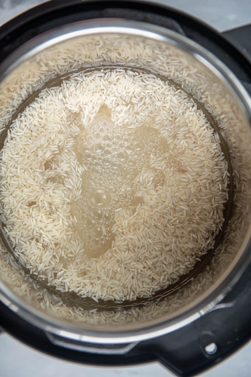 basmati rice and water in instant pot