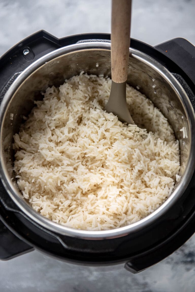 Instant Pot Basmati Rice - Garnished Plate
