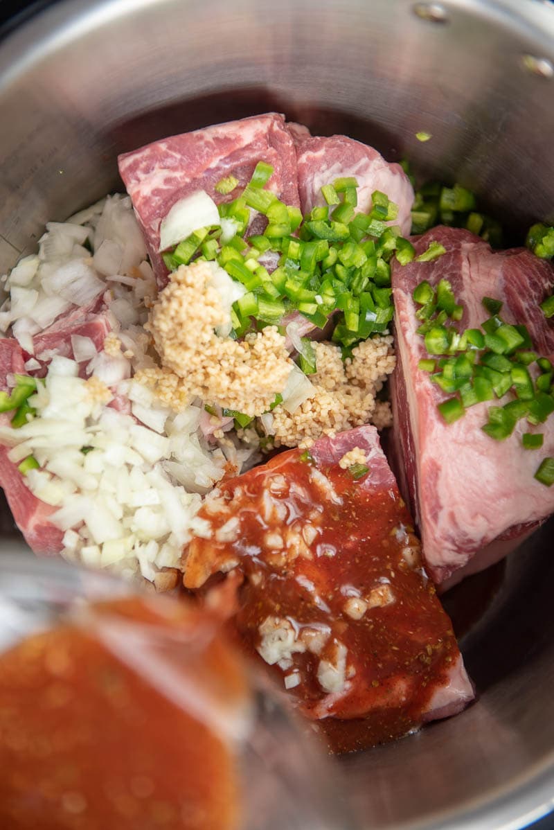 ingredients for carnitas in an instant pot