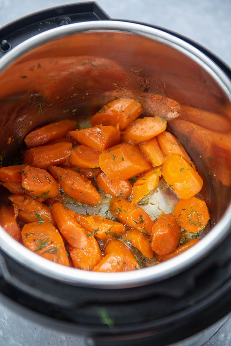 cooked carrots in an instant pot