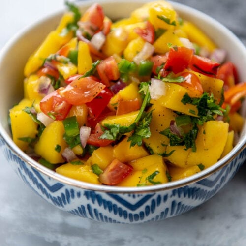 Fresh Mango Salsa - Garnished Plate