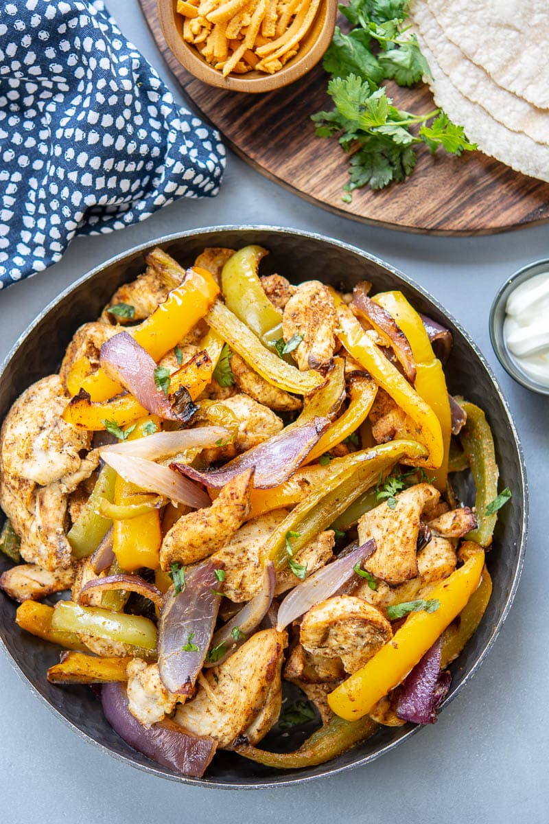 chicken fajitas on a plate